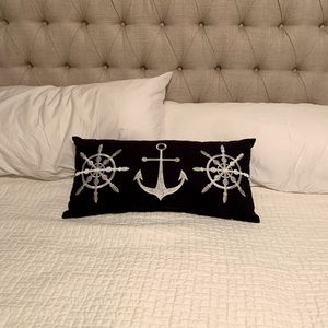Throw Pillow - Nautical theme in navy blue